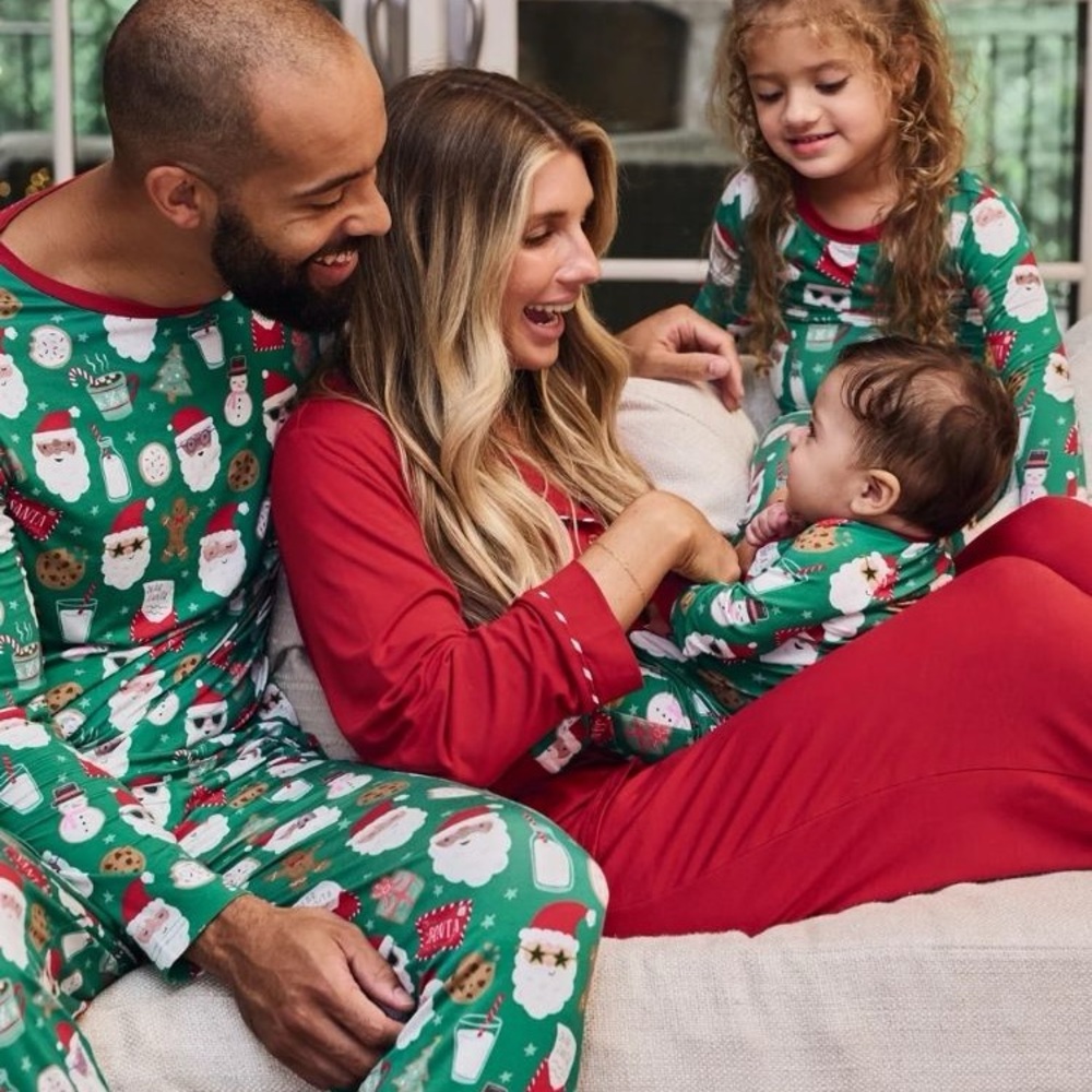 Little Sleepies Santa and Treats Pajama Set - Green and Red - Picture 2 of 3